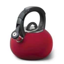 Mr. Coffee Piper Shine 2 Quart Stainless Steel Tea Kettle in Red