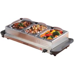 Brentwood Appliances BF-315 4.5-Quart 3-Pan Buffet Server & Warming Tray