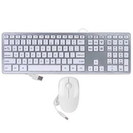 110-Key USB Multimedia Keyboard & USB 3D Gaming Mouse Kit (White & Silver)