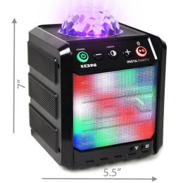 Ion ISP86 Insta Party Compact Rechargeable Bluetooth Wireless Speaker w/Dome & Grille Party Lights
