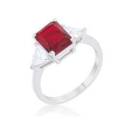 Classic Ruby Rhodium Engagement Ring (size: 06) R08451R-C10-06