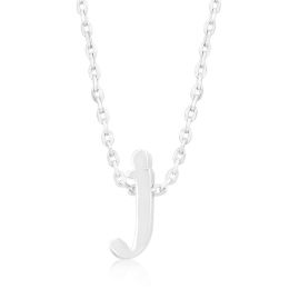 Silvertone Initial J Pendant P11409R-V00-J
