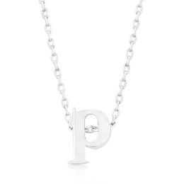 Silvertone Initial P Pendant P11409R-V00-P