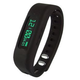 Supersonic 0.91 Fitness Wristband With Bluetooth Pedometer, Calorie Counter and More-Black